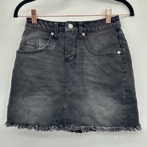 Wild Fable Black Denim Skirt Raw Hem Size 25